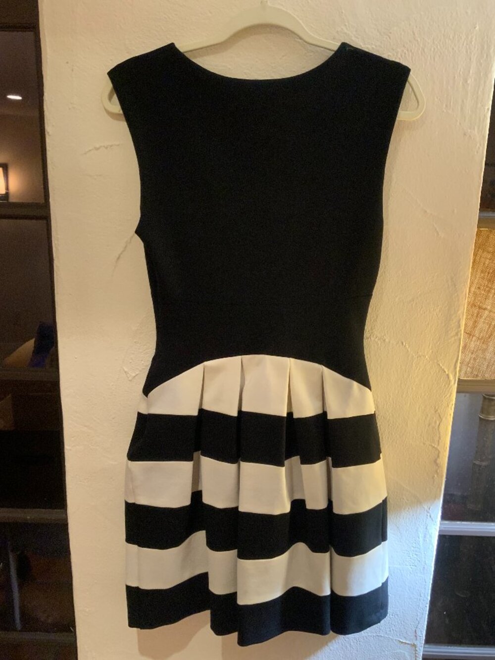 Eva Franco Black & White Fit and Flare Striped Dress Size 4
